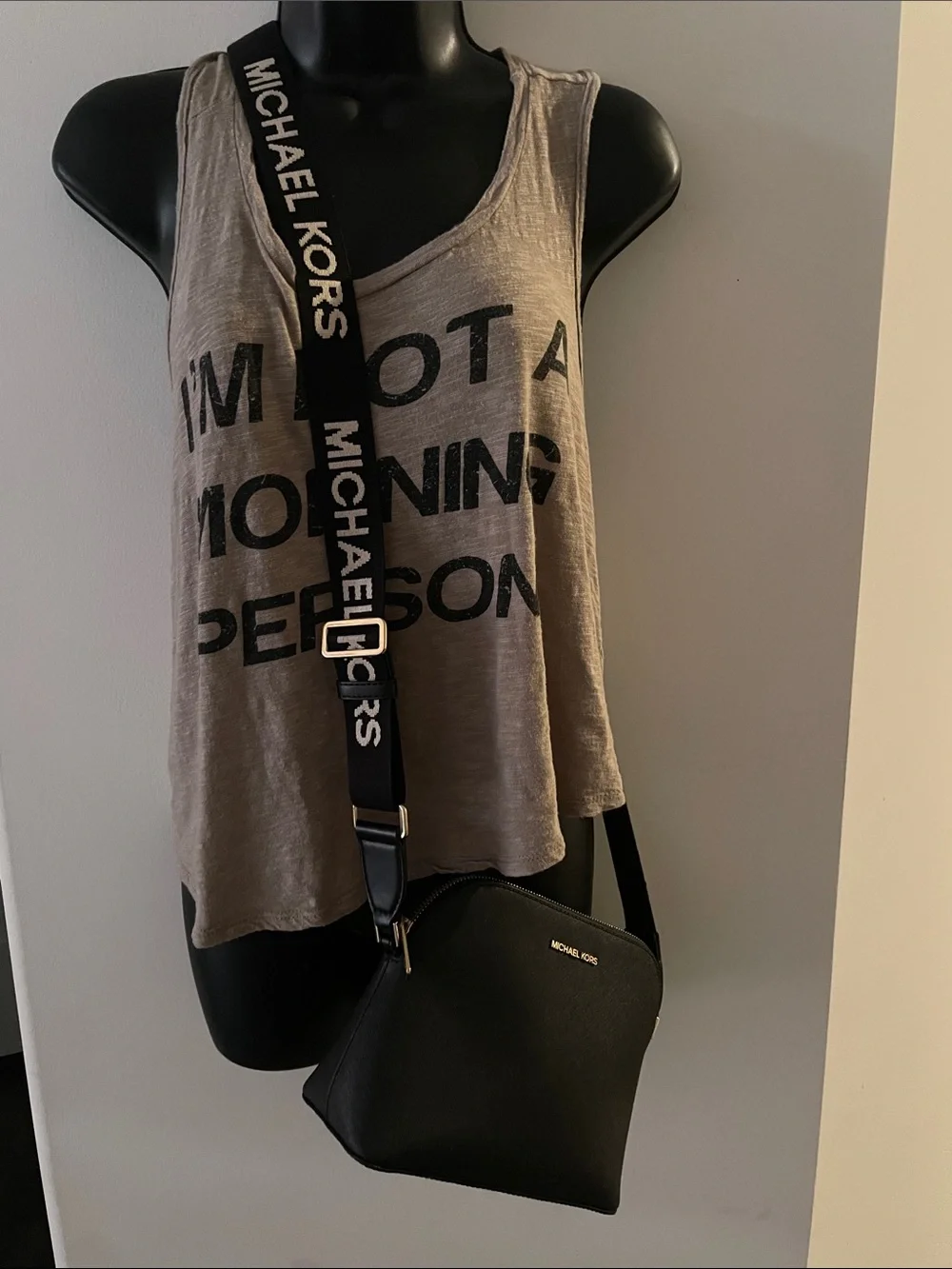 Michael Kors Black Crossbody Bag with Logo Strap